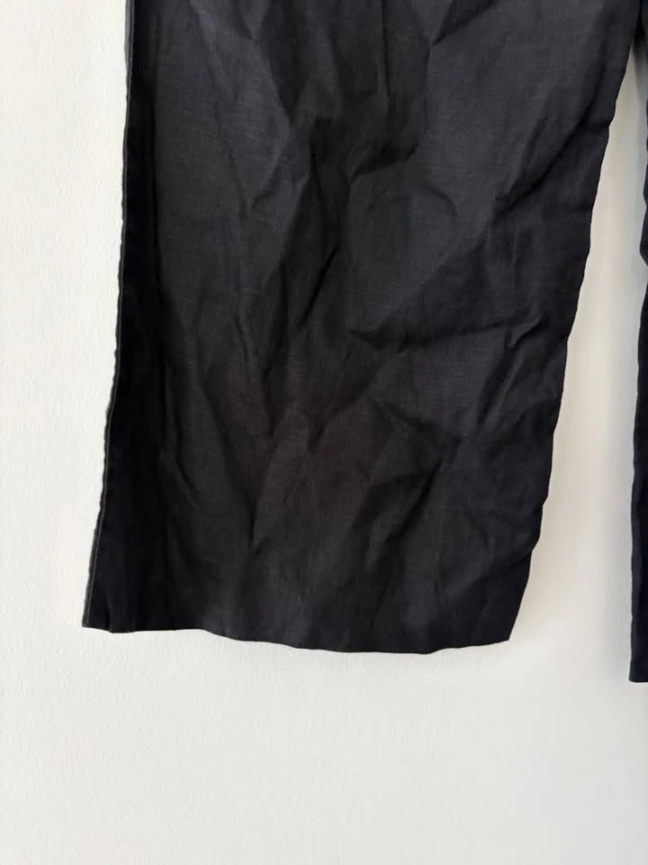 James Perse Linen Black Stretch Waist Drawstring Lounge Pants Si - photo 4