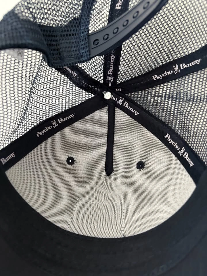 Psycho Bunny Navy Blue Patch Mesh Snapback Cap Hat O/S - photo 4