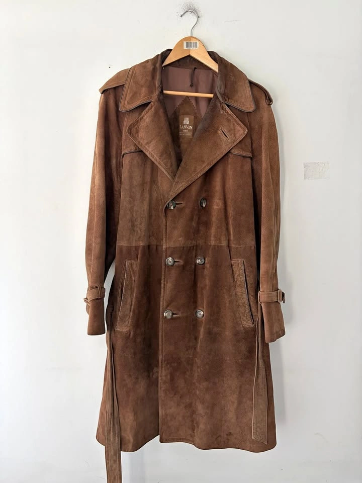 Vintage Lanvin Suede Trench Coat Size L