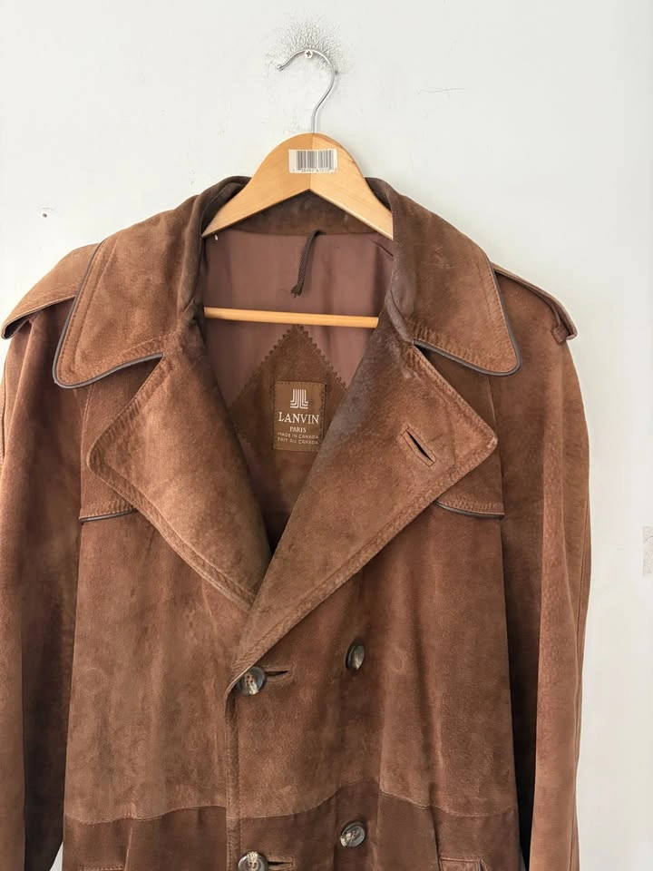 Vintage Lanvin Suede Trench Coat Size L - photo 2