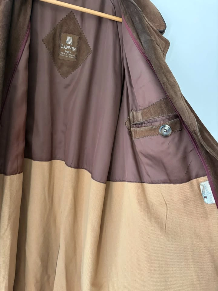 Vintage Lanvin Suede Trench Coat Size L - photo 3