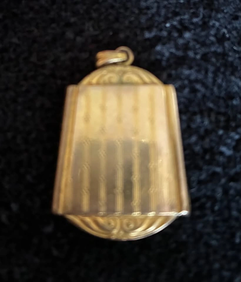 Vintage Gold-Toned Book Shaped Photo Locket Pendant - photo 2