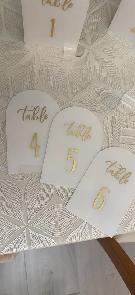 White Arched Table Number Cards 1-6 - photo 2