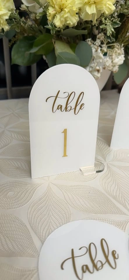 White Arched Table Number Cards 1-6 - photo 3