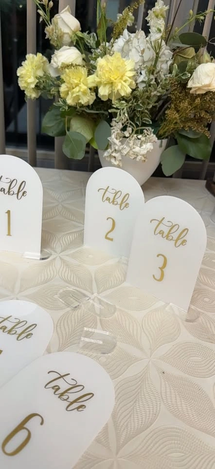White Arched Table Number Cards 1-6 - photo 4