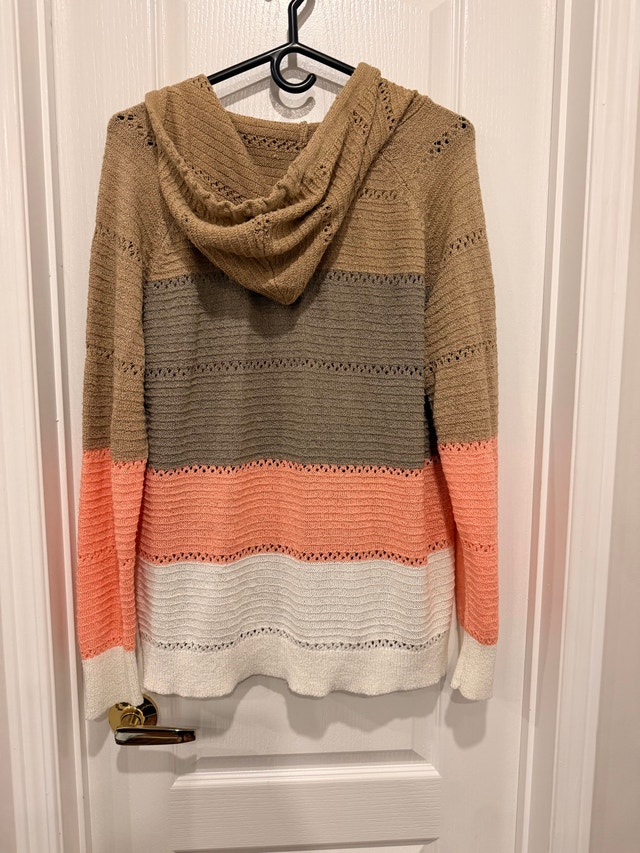 Striped Hooded Knit Sweater - photo 2
