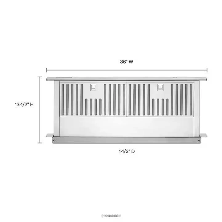 KitchenAid 36 Inch Downdraft Range Hood 600 CFM - photo 3