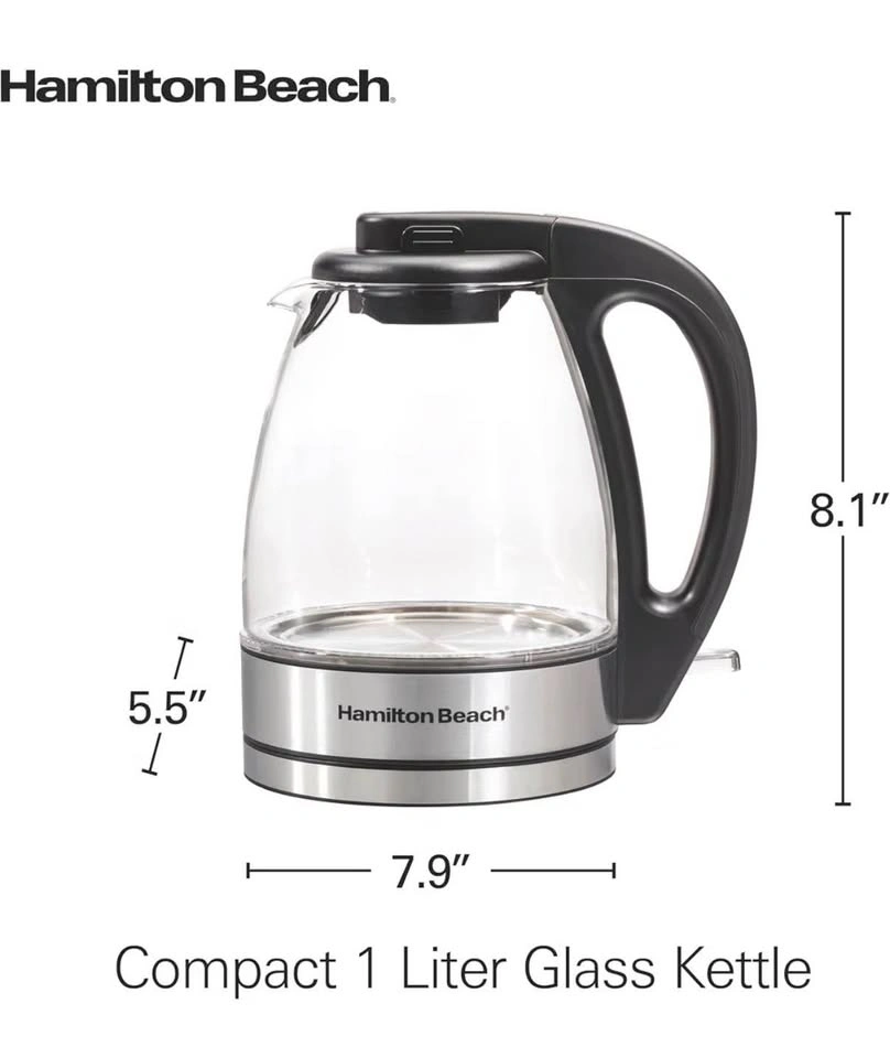 Hamilton Beach Compact 1 Liter Glass Kettle - photo 2
