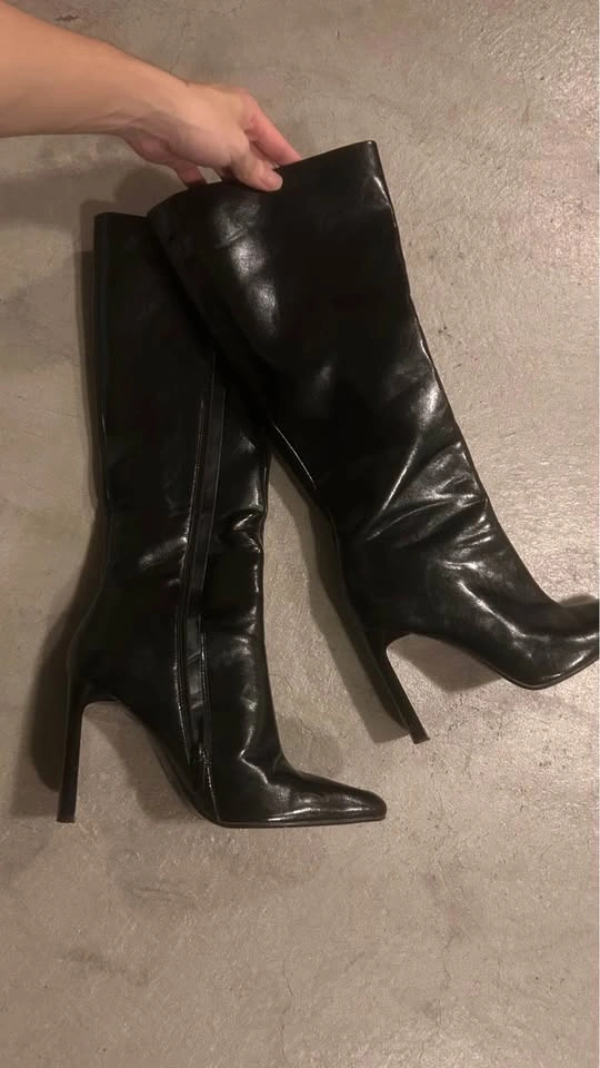 Zara leather boots size women’s us 7 - photo 2