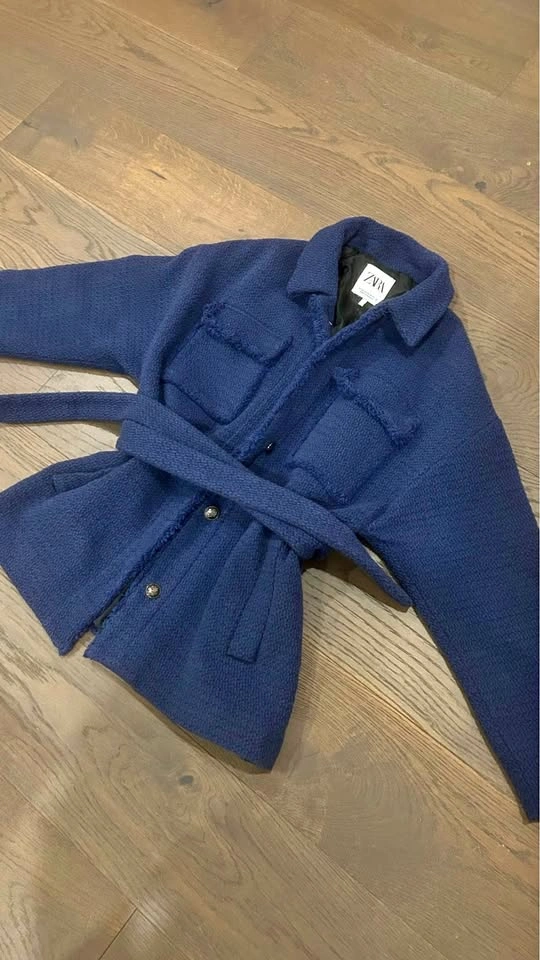 Zara Navy Teddy Jacket for Women