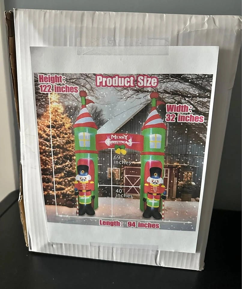 10ft Merry Christmas Inflatable Toy Nut Cracker Arch