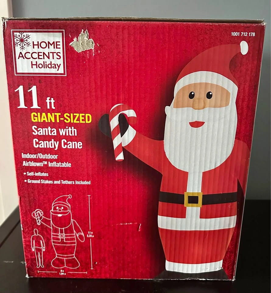 11 ft Giant-Sized Santa with Candy Cane Airblown Inflatable