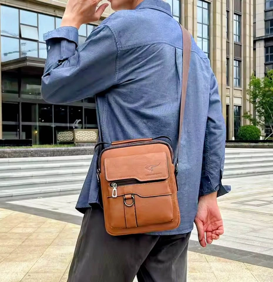 Men's PU Leather Crossbody Bag - photo 5
