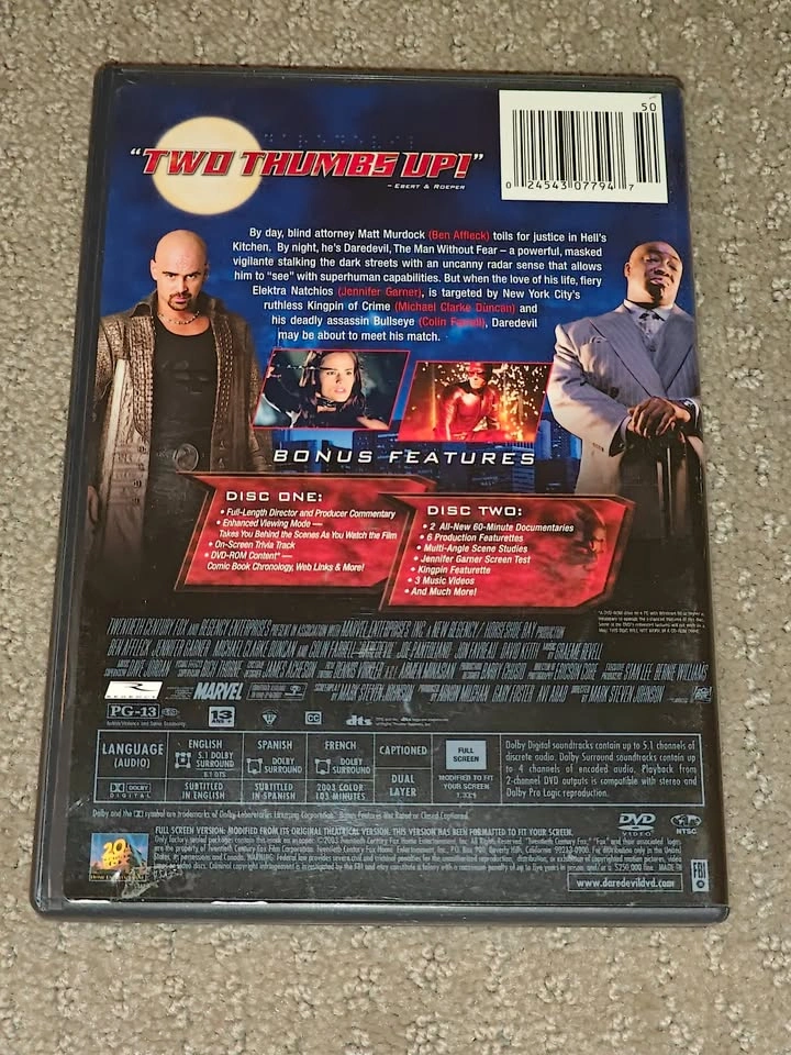 Daredevil - 2003 - DVD Marvel Movie - 2 Disc - Ben Affleck - photo 2