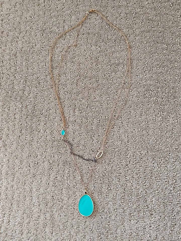 Long Necklace Jewelry - Turquoise Pendant