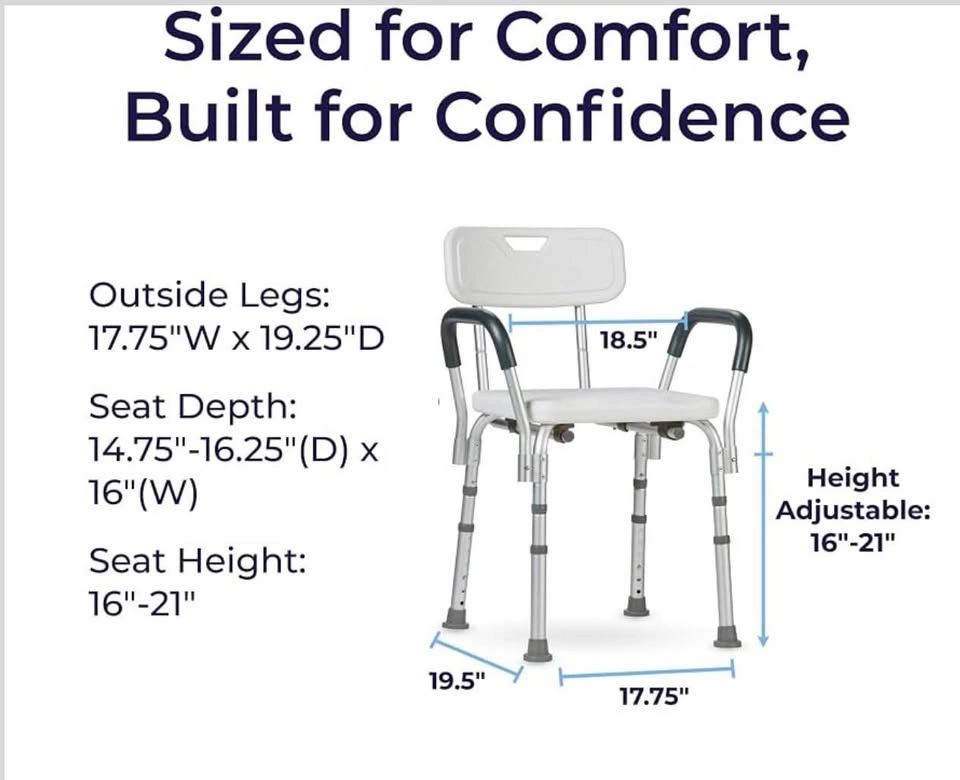 BRAND NEW – Drive Medical Shower Chair with Back & Removable Pad - photo 3