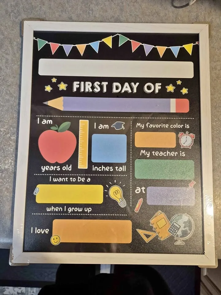 Dunkmate First Day of School Chalkboard Sign, New still sealed