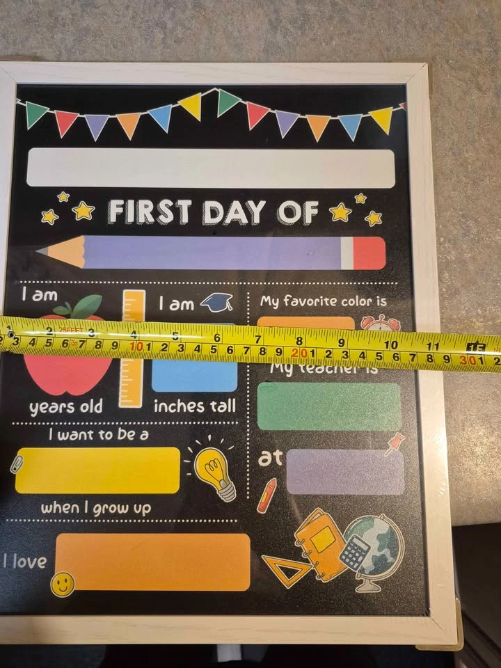 Dunkmate First Day of School Chalkboard Sign, New still sealed - photo 4