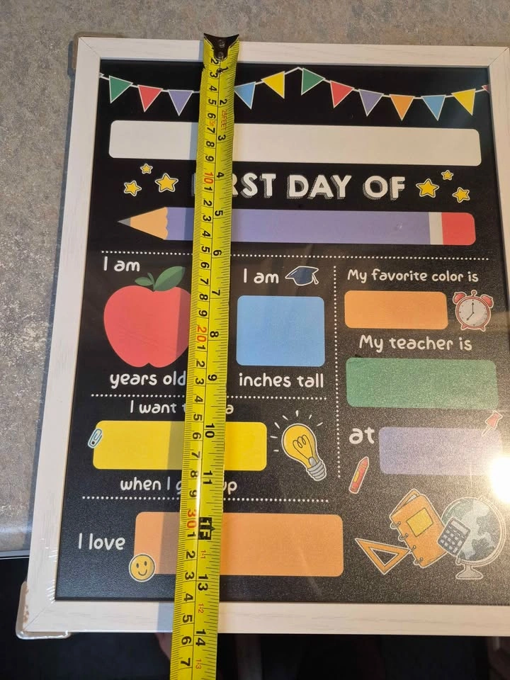 Dunkmate First Day of School Chalkboard Sign, New still sealed - photo 5