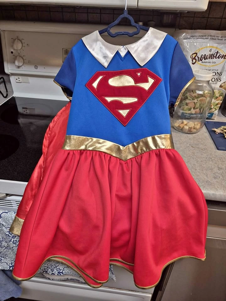 Jerry Leigh Supergirl Costume Dress with Cape Size M(7/8)
