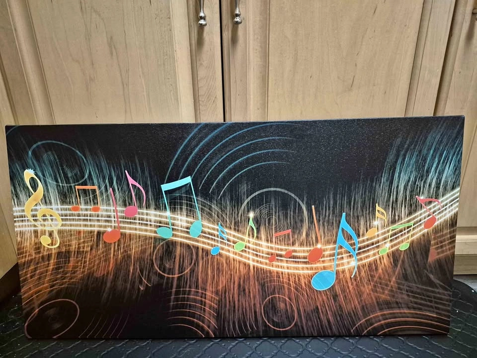 Musical Notes Abstract Canvas Wall Art