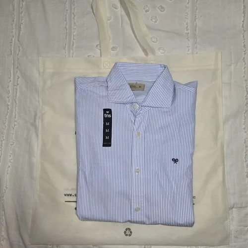 Mens Long Sleeve Dress Shirt Size M Button Down Business Casual - photo 3