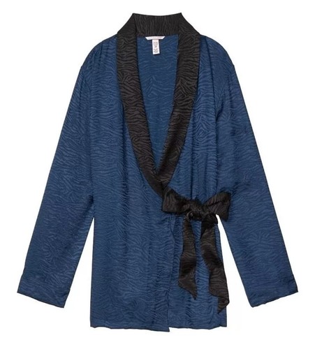 Victoria's Secret Blue Satin Kimono Robe XS/S