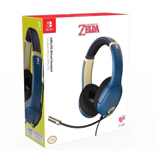 PDP AIRLITE Wired Gaming Headset Nintendo Switch Hyrule Blue