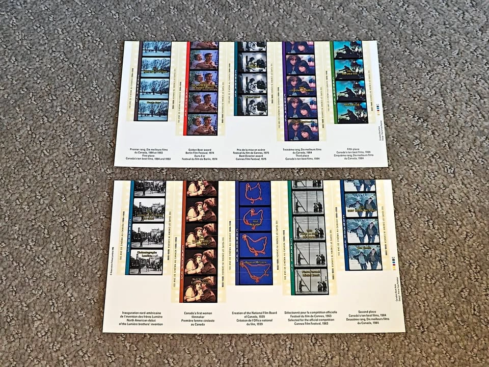 Stamp Sheets 1996 Canada Cinema Souvenir Film History - Set of 2