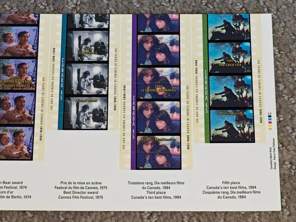 Stamp Sheets 1996 Canada Cinema Souvenir Film History - Set of 2 - photo 4