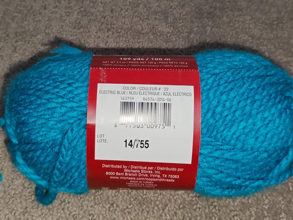 New Loops & Threads Charisma Skein Yarn - Electric Blue - photo 3