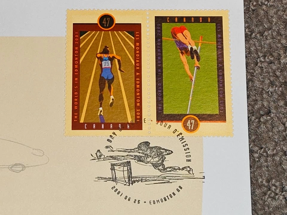 First Day Covers FDC - 2001 IAAF World Championships Stamps - photo 2