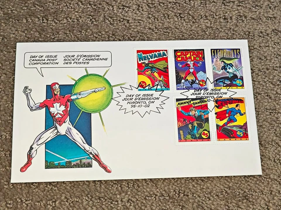 First Day Covers FDC - 1995 Canada Post Comic Book Superheroes