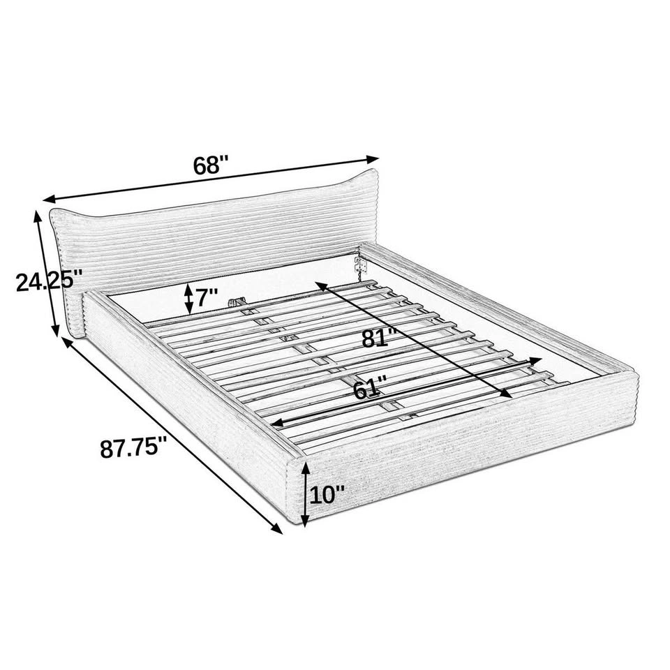 Queen Size Curved Headboard and Footboard Only - photo 4