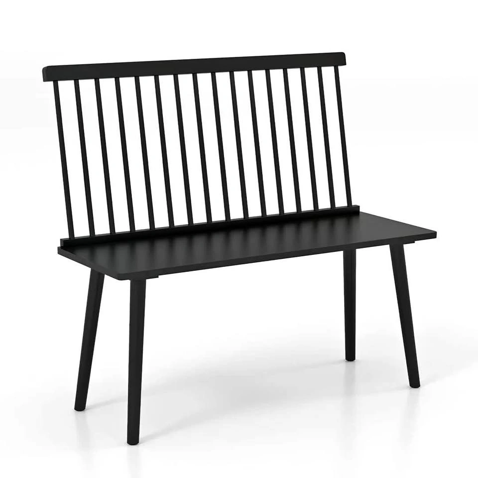 Giantex Entryway Bench for 2, Windsor Bench with Spindle Back
