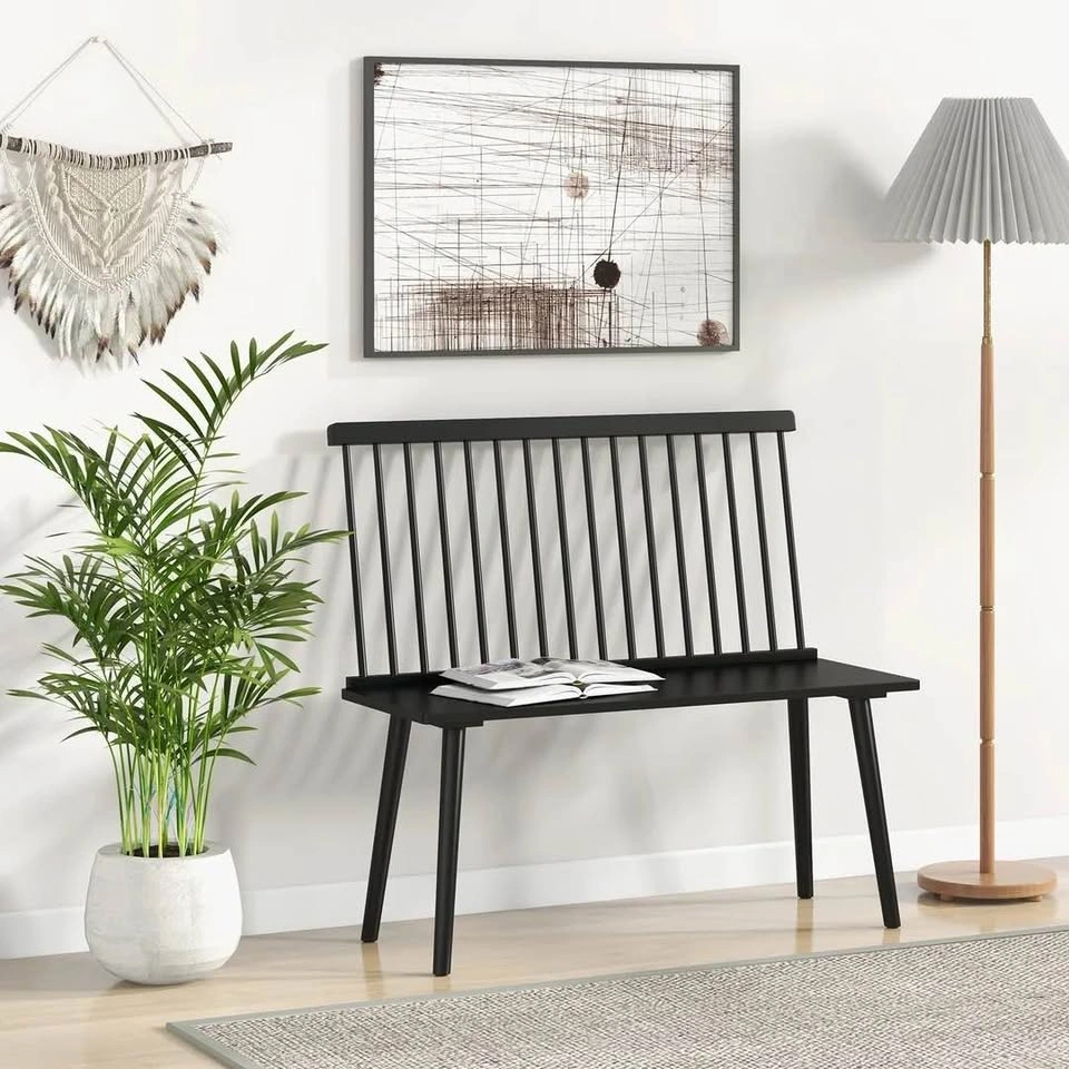 Giantex Entryway Bench for 2, Windsor Bench with Spindle Back - photo 2