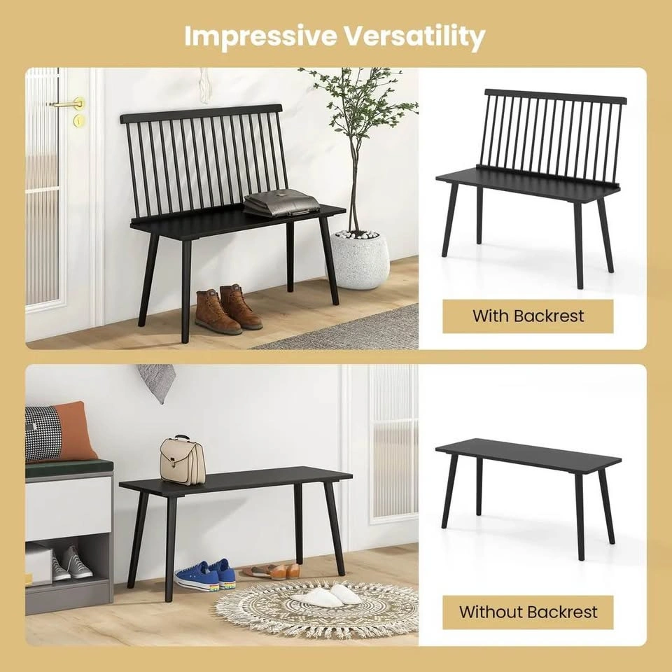 Giantex Entryway Bench for 2, Windsor Bench with Spindle Back - photo 4