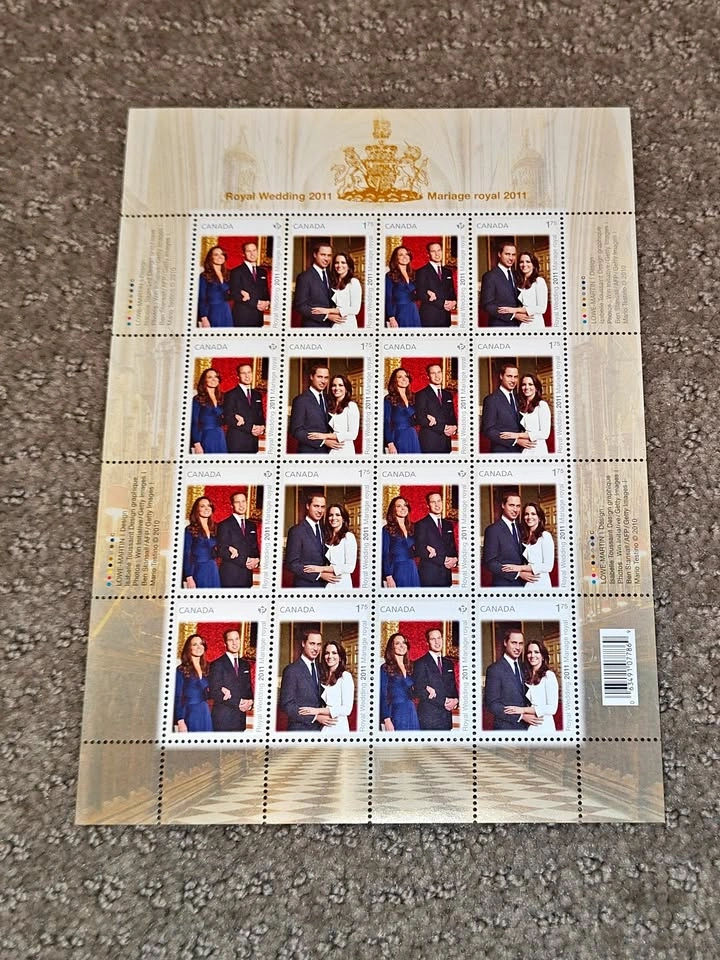 Full Pane Stamp Sheet - 2011 Royal Wedding Prince William & Kate