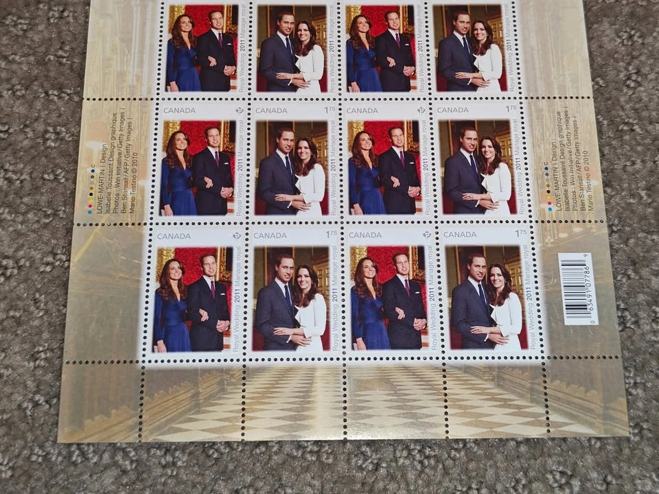 Full Pane Stamp Sheet - 2011 Royal Wedding Prince William & Kate - photo 3