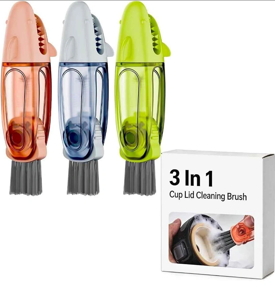 New 3-in-1 Cup Lid & Bottle Crevice Cleaning Brush Set (3-Pack)