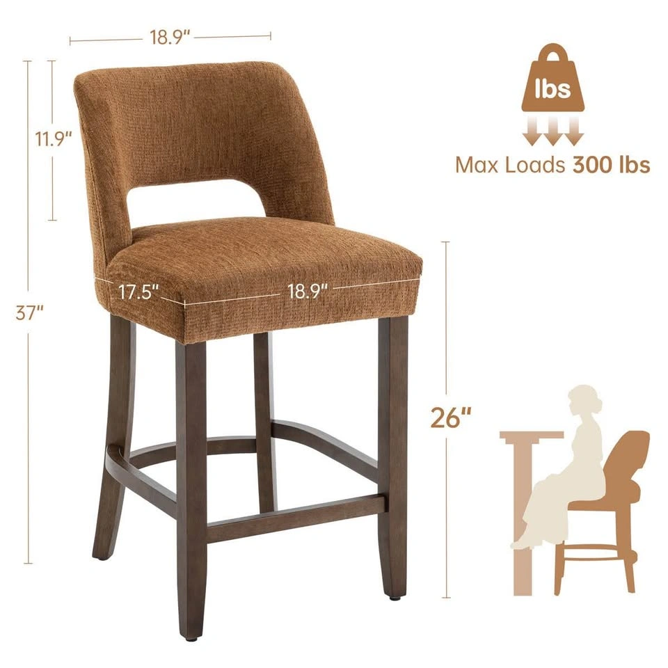 Bisto Upholstered Counter Height Bar Stool (Set of 2) - photo 3