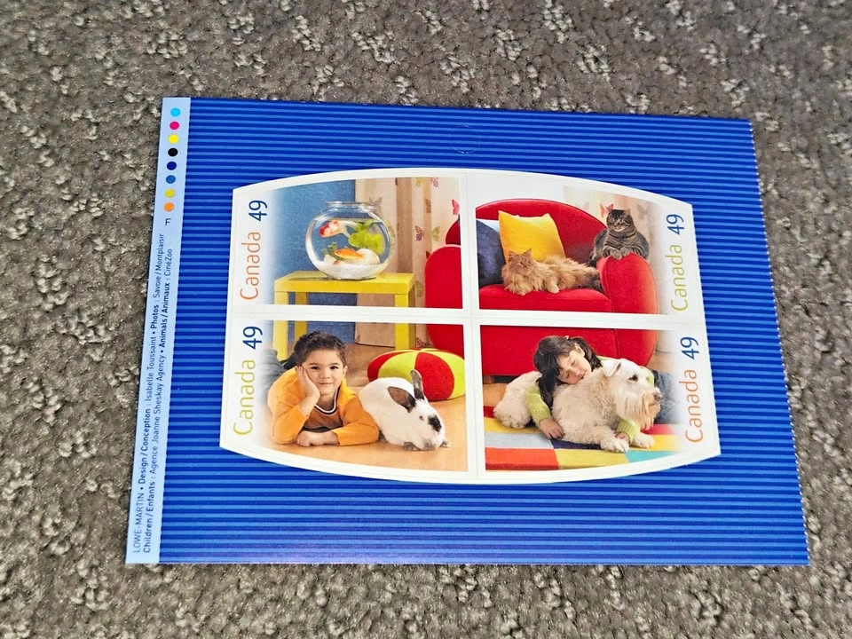 Stamp Booklet Pane - Canada Post 2004 "Pets" (4 Stamps)