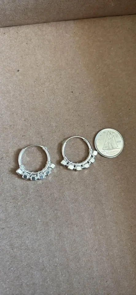 New silver hoop earrings | Affordable price | party jewelry image indicator(2)