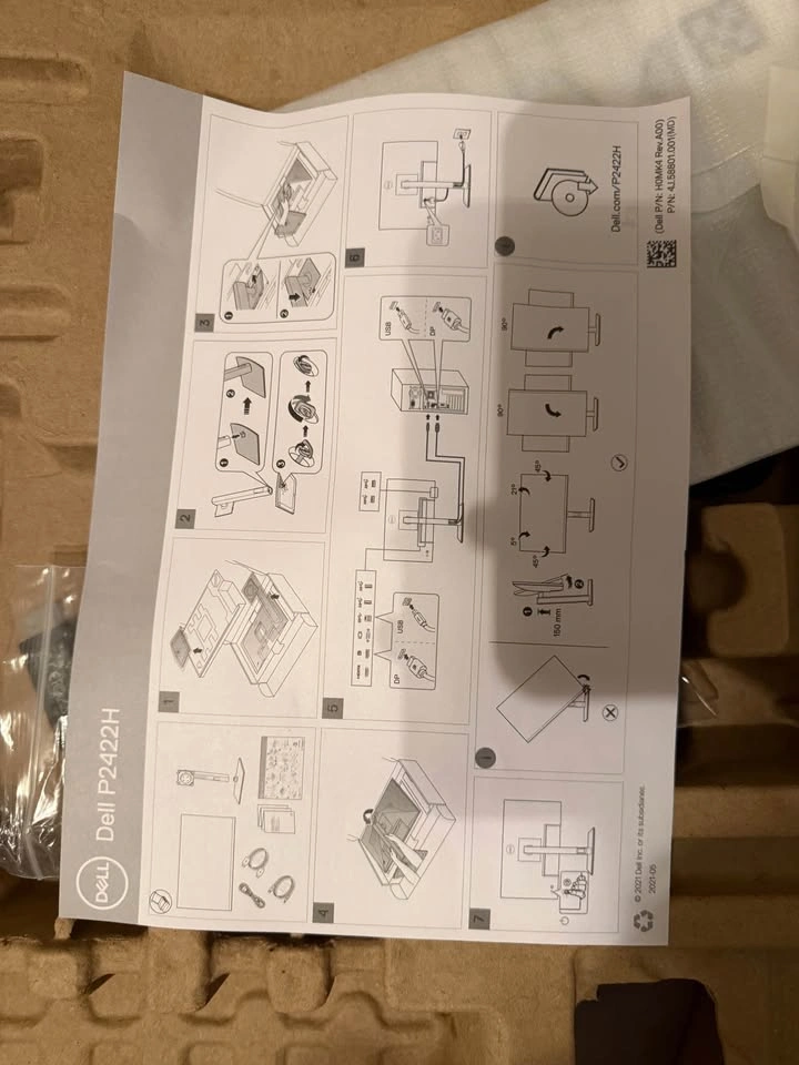 New, Never Used Dell P2422H 24″ Monitor — Original Box - photo 5