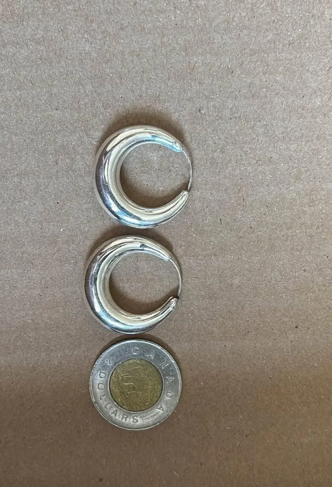 New silver hoop earrings | Affordable price | 2 sizes image indicator(2)
