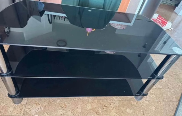 44” TV + Black Tempered Glass TV Console – $100 - photo 5