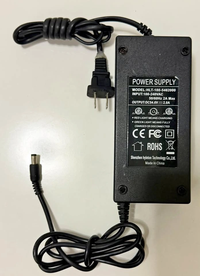 Power Adapter AC/DC Output: 54.6 V - 2.0 A Model: HLT