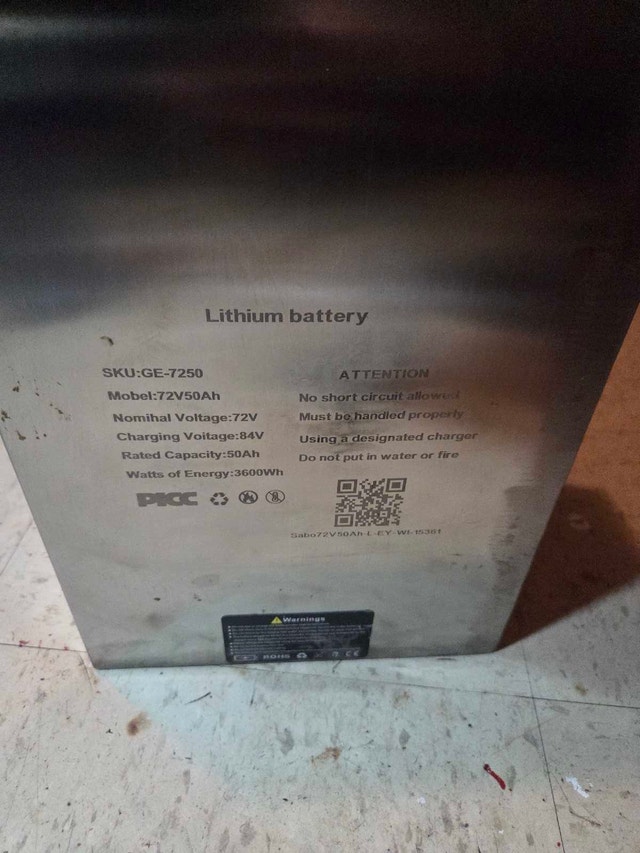 Sabo 72V 50Ah High Capacity Lithium Battery