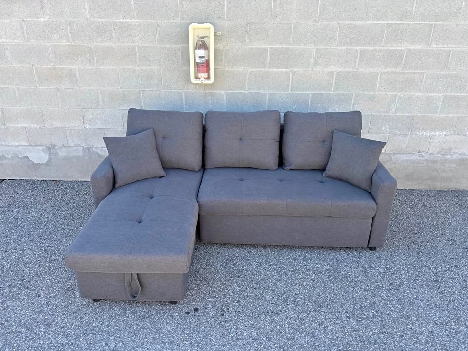 Grey Sectional Sofa Bed with Storage - Delivery Available