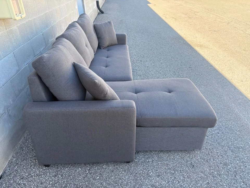 Grey Sectional Sofa Bed with Storage - Delivery Available - photo 5